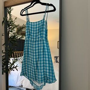 Blue Gingham Mini Dress | M